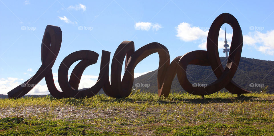 sky sign sculpture metal by cataana