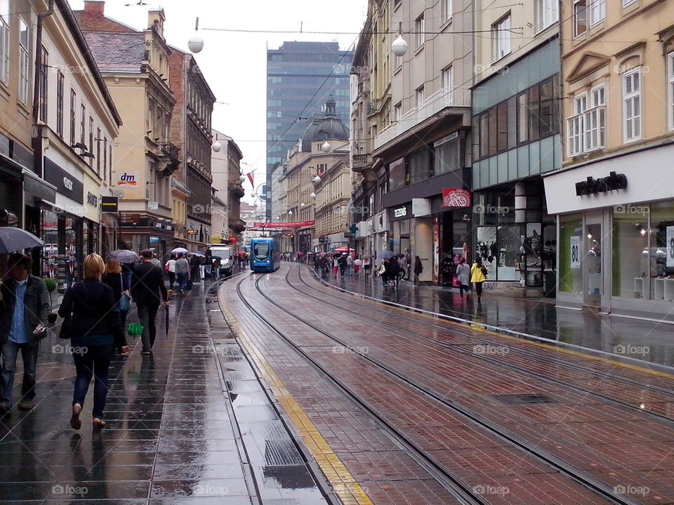 Busy Ilica street in charming Zagreb