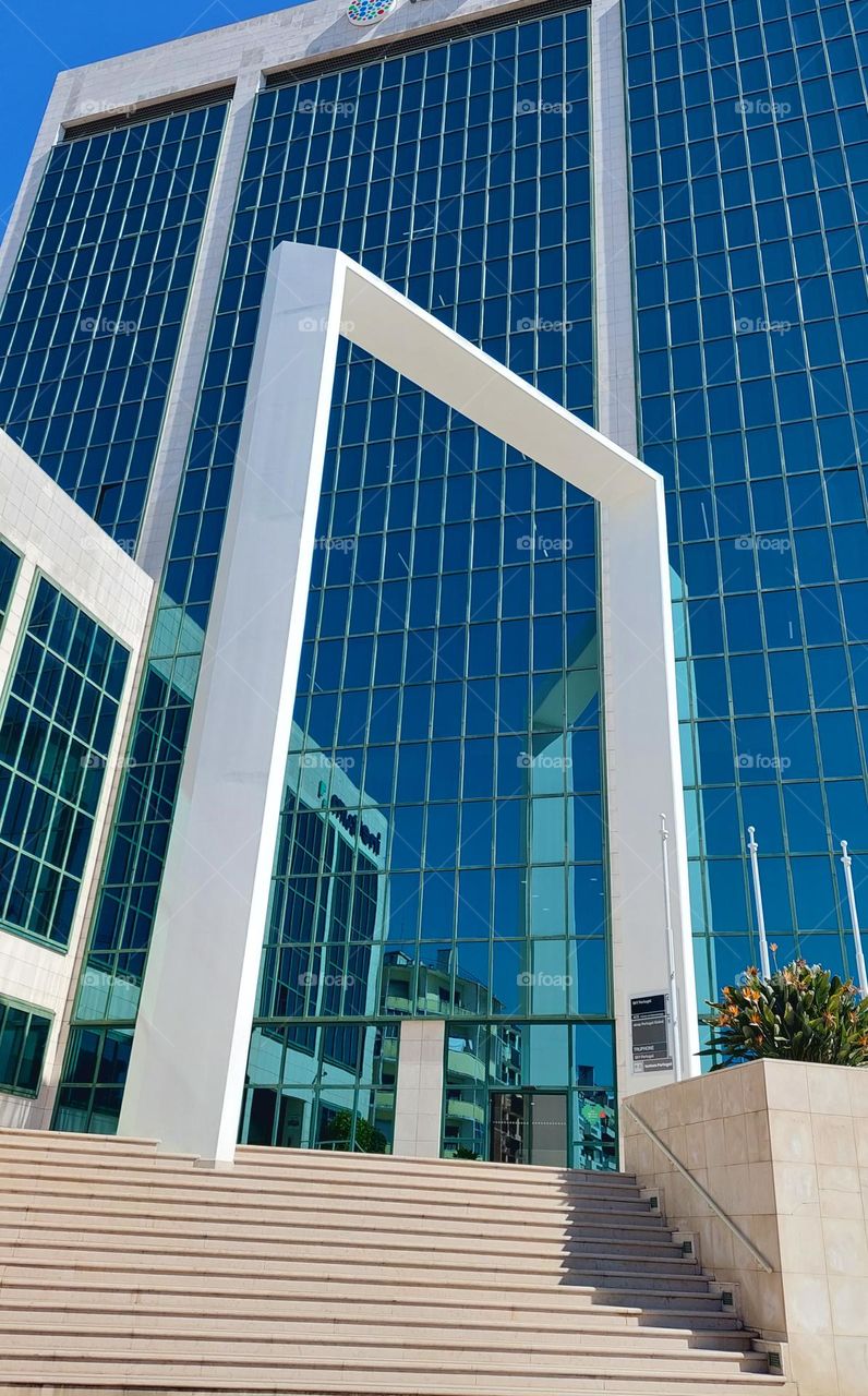 blue building in lisbon