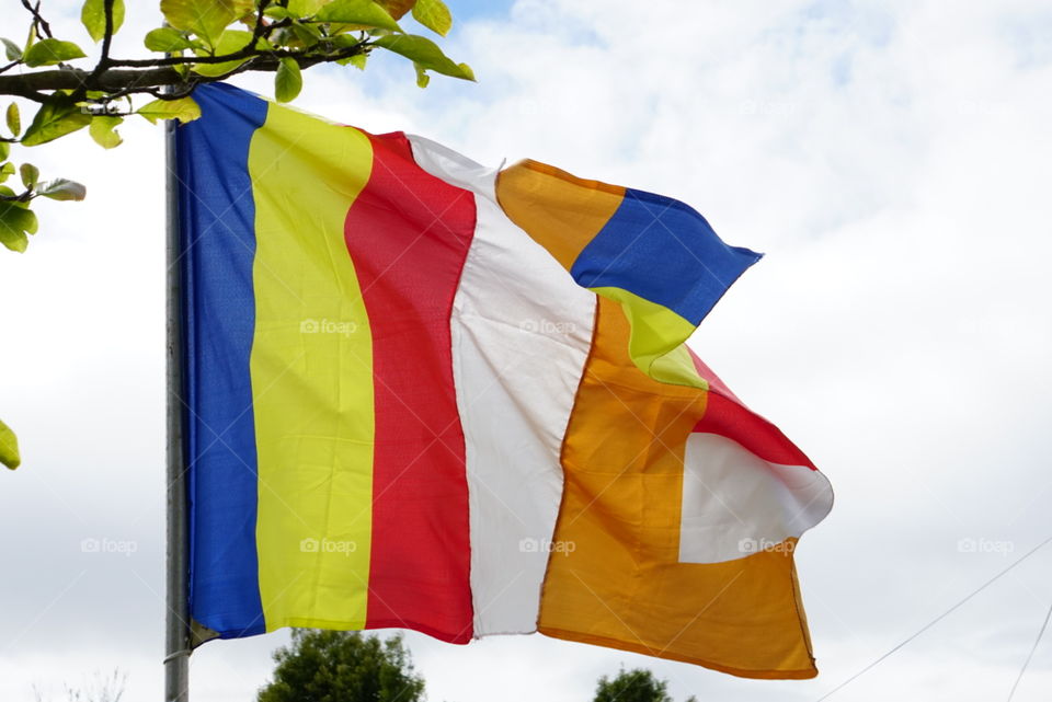 A Beautiful Flag
At a temple in California