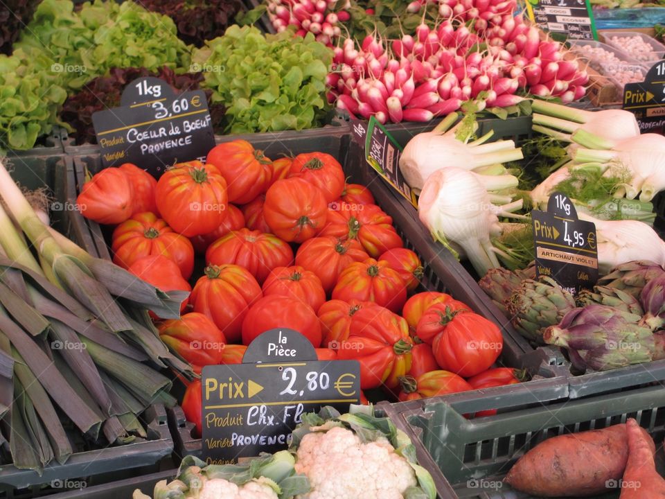 Fresh produce at the farmers market in Bandol