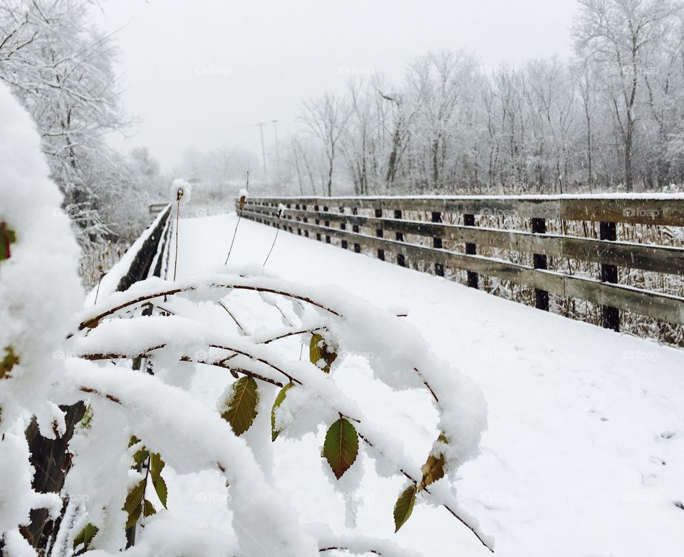 Snow covered bridge 