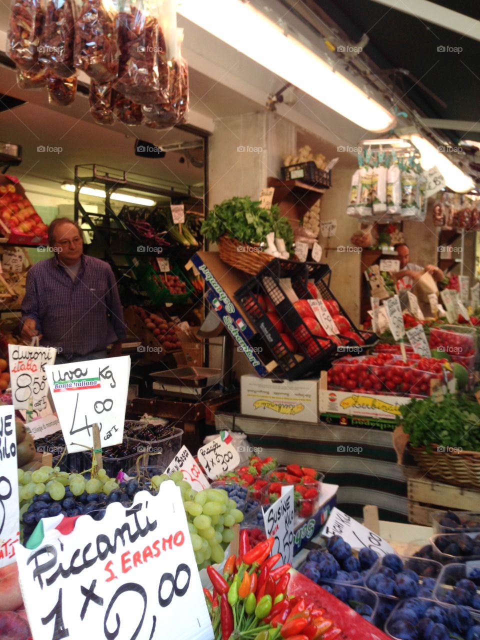 Retiree grocery shopping