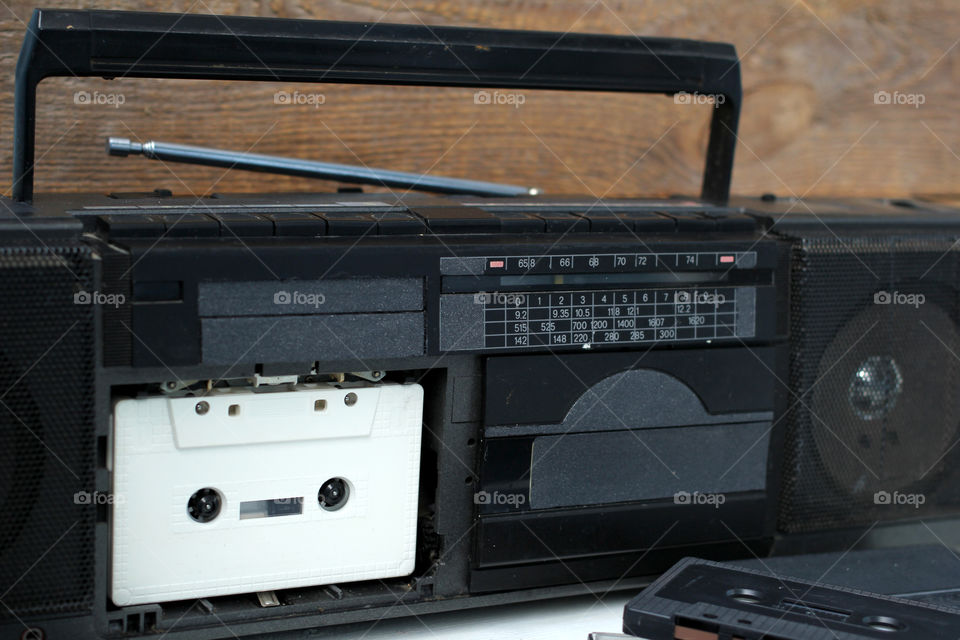 Retro, vintage, vintage items, tape recorder, cassette, audio, audocassettes, music, melody, music, player, musical plates, international de ...