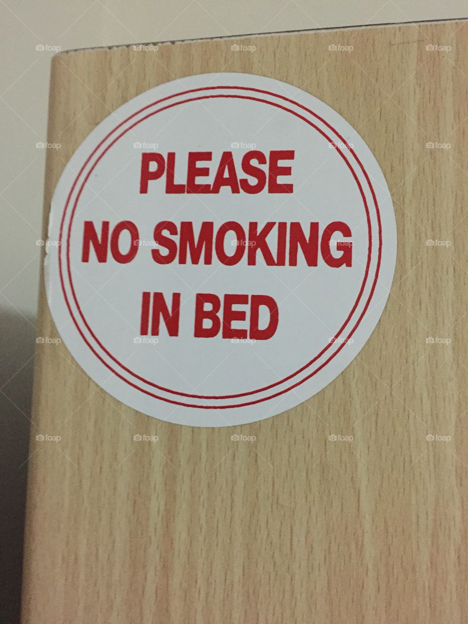 No smoking in bed