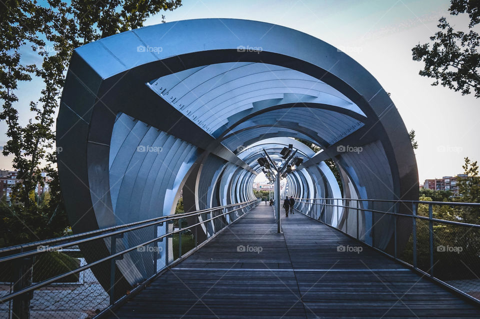 Arganzuela Footbridge in Madrid, Spain 