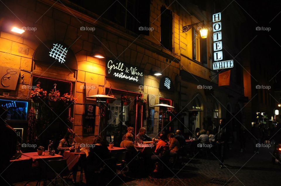 Restaurant in Rome. The photo was taken in Rome, Italy.