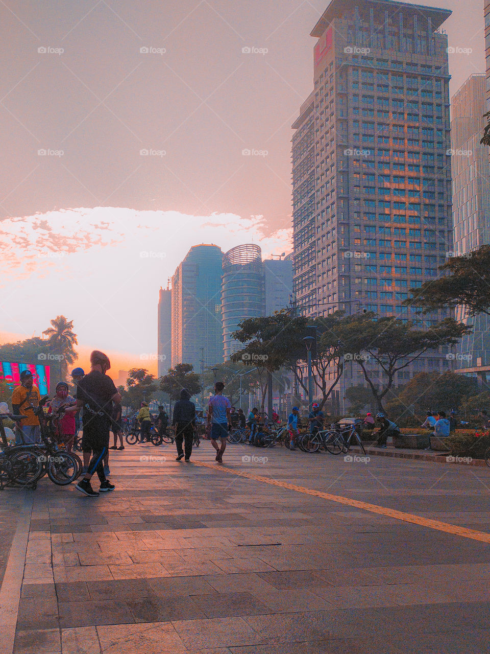 Activity at FX Sudirman on Sunday Morning, Jakarta, Indonesia