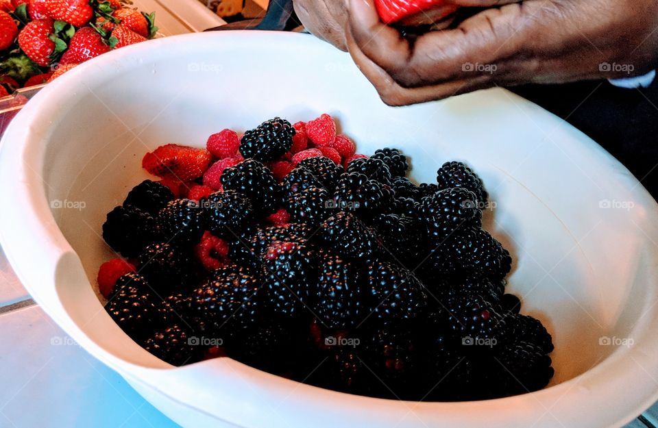 Fruit salad and veggies