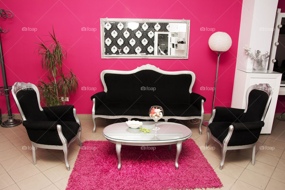 beauty salon decorated. stylish furniture for decorating beauty salon