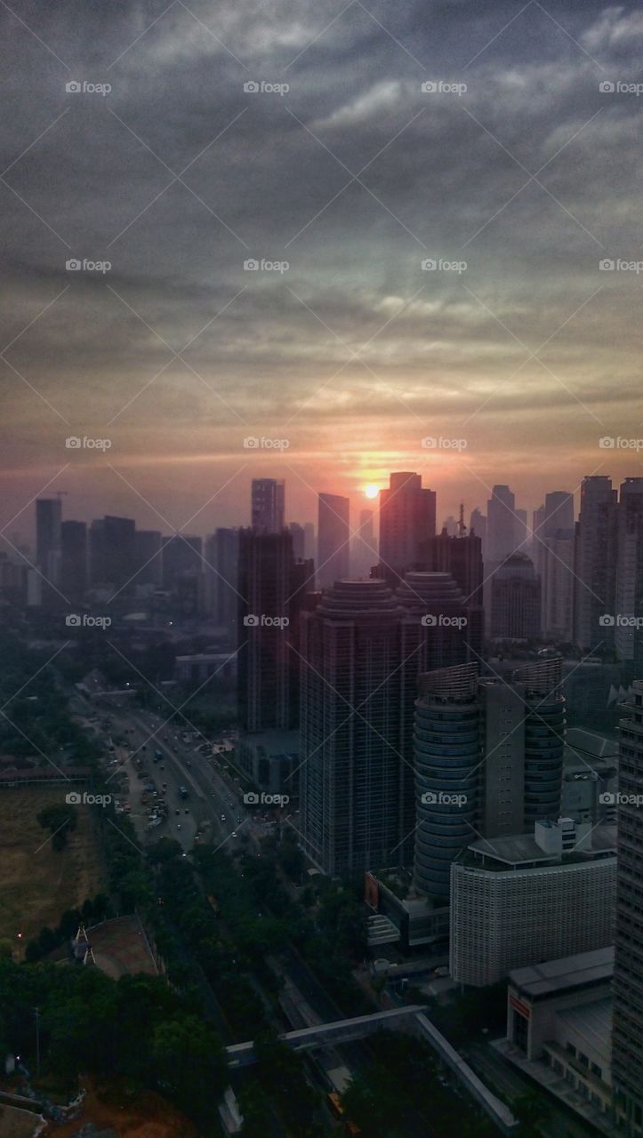 sunrise in Jakarta