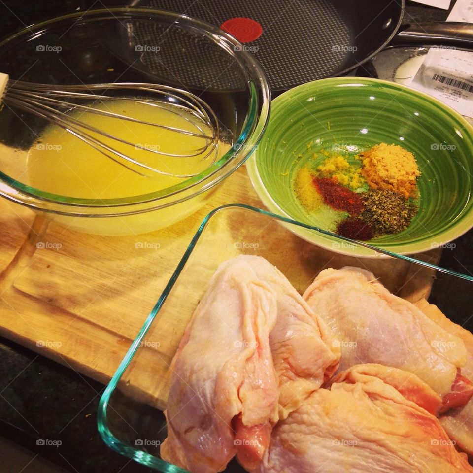 Lemon chicken prep