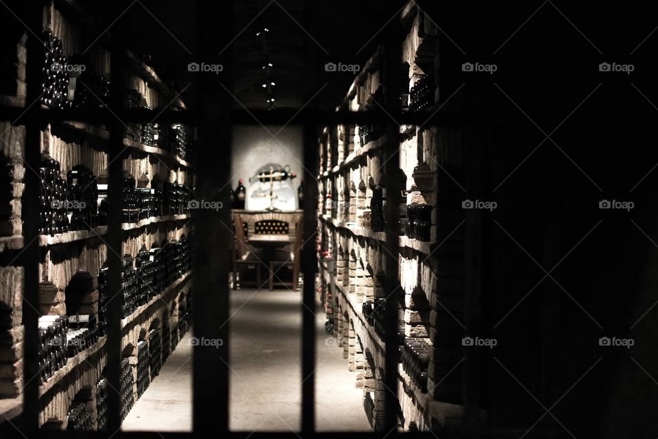 Underground wine cellar