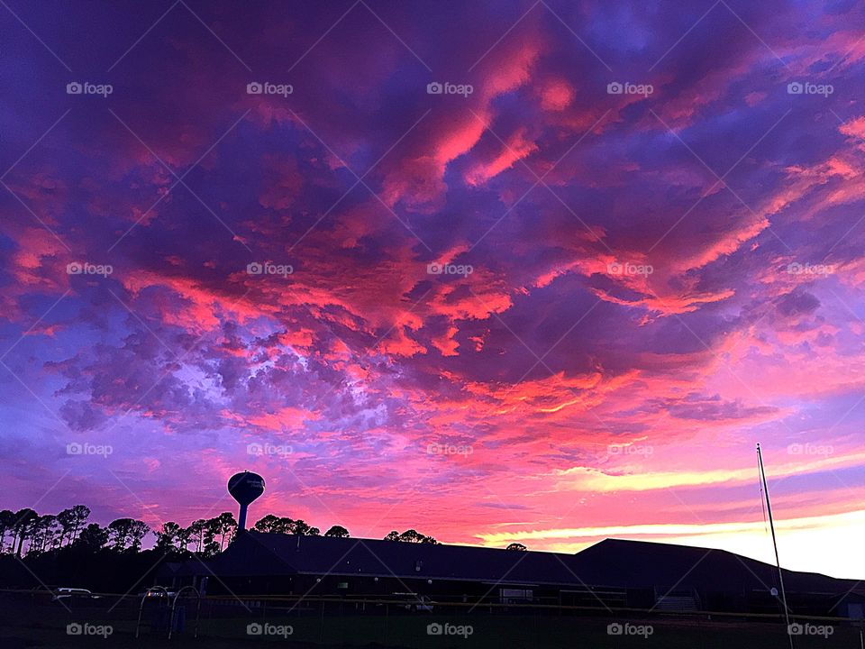 Colorful sunset after the storm