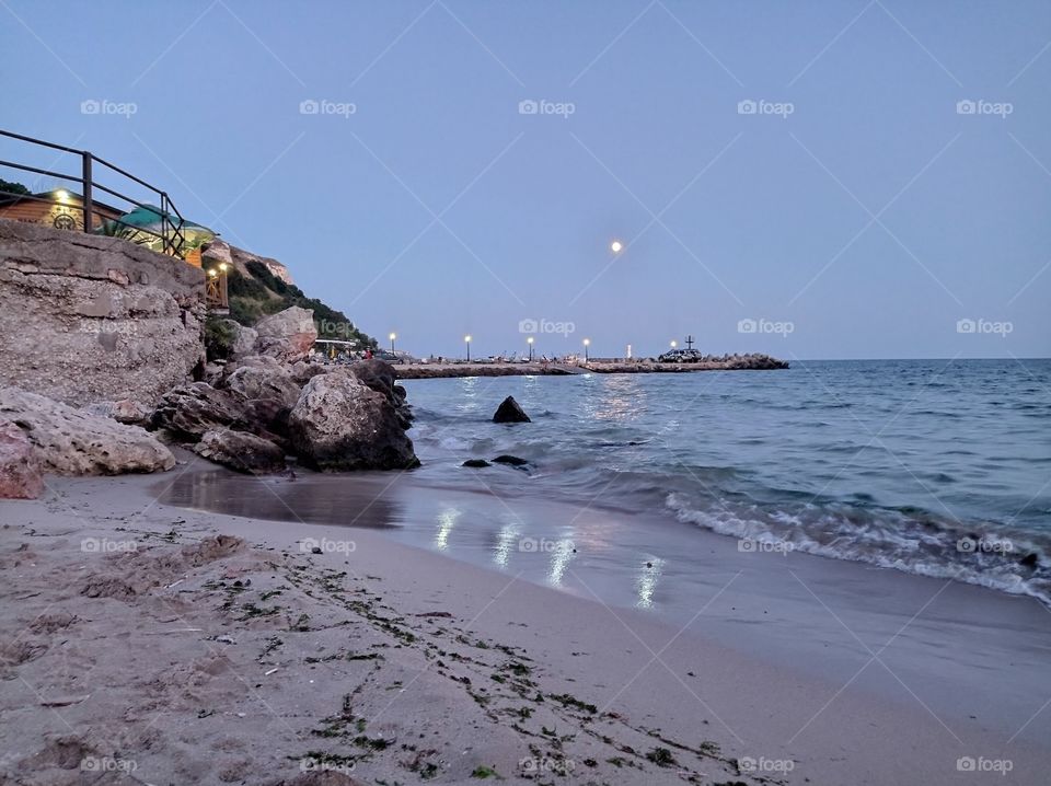 Full moon on the beach