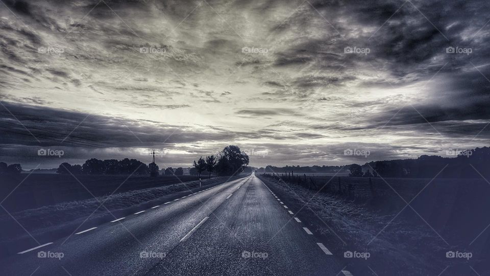 Road in the morning