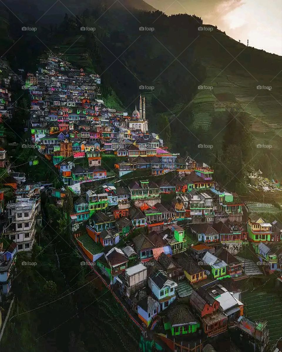 Glory be to God, the magnificent and picturesque view and the natural green trees are a view that is nothing more wonderful than it