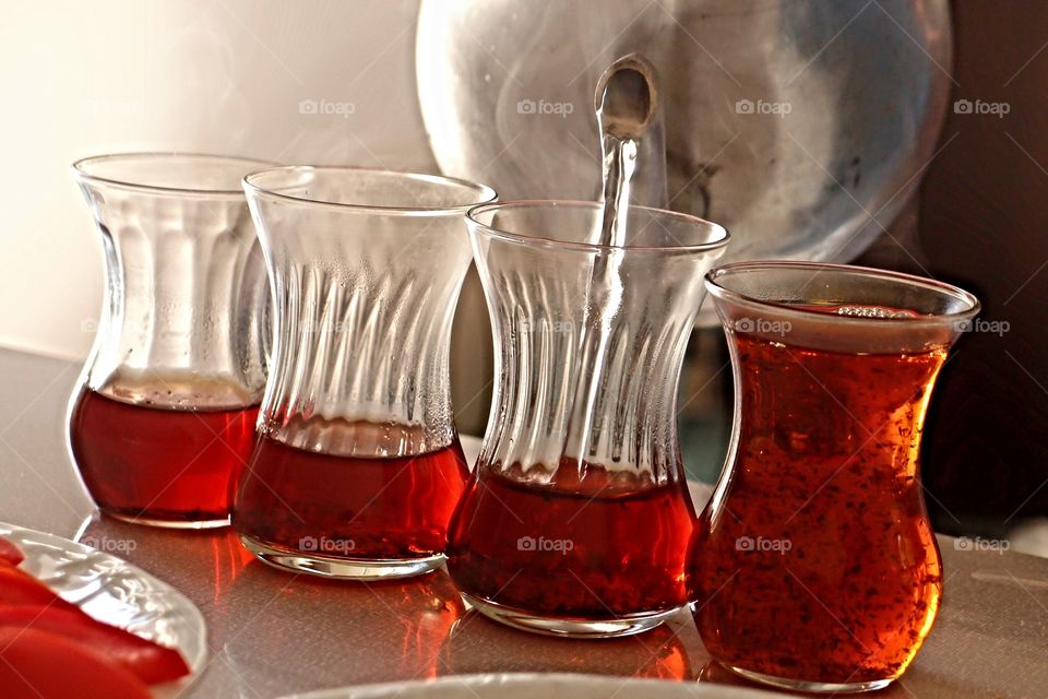 the making. turkish tea in the making at ürgüp, Nevşehir