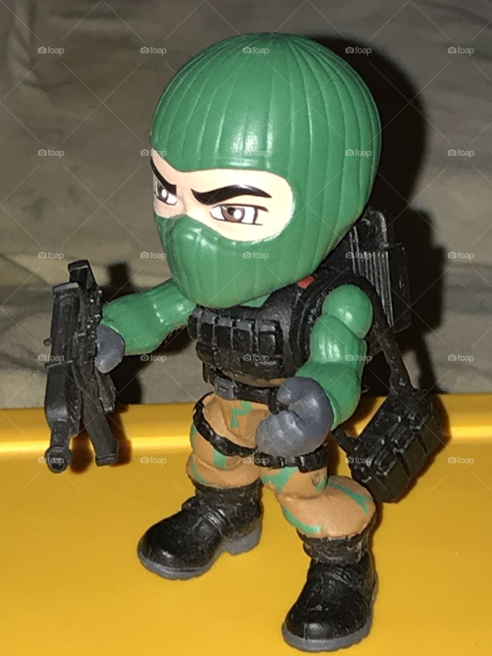 A mini action figure of Beach Head from GI JOE: A REAL AMERICAN HERO. This piece of collectible makes an unique decor in one’s war room or military man cave.