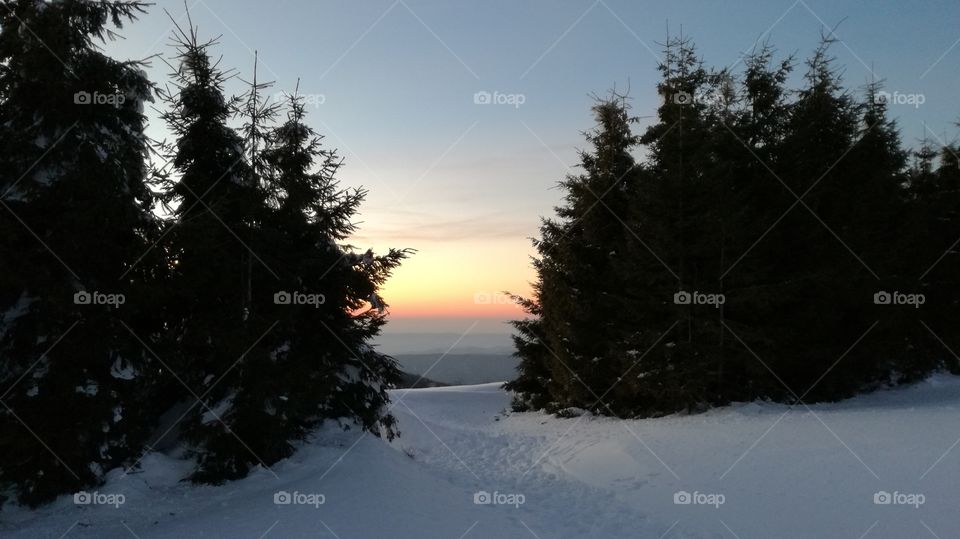 Sunset from Semenic Mountains