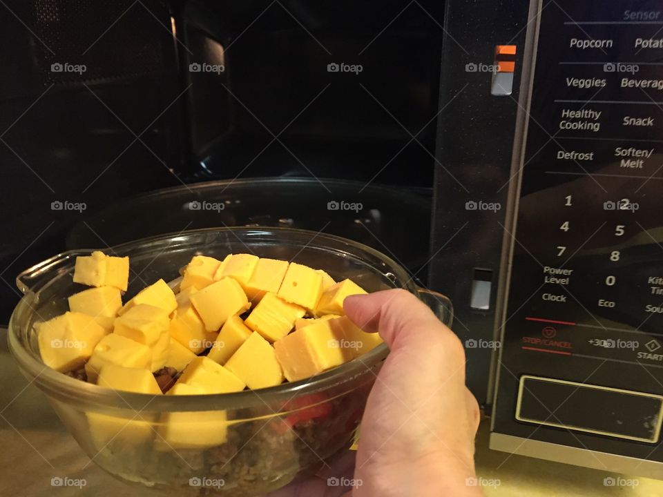 Making cheese dip in the microwave