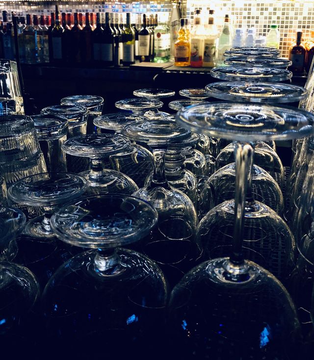 Wine glass line up 