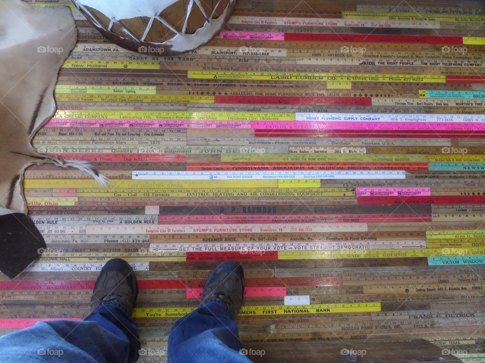Yard stick floor. Photo of floor finish at SCADpads in Atlanta.