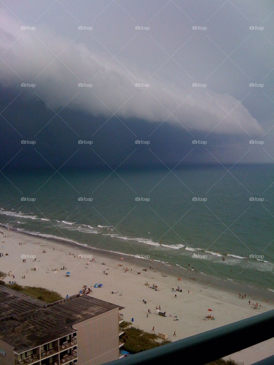 Storm over beach