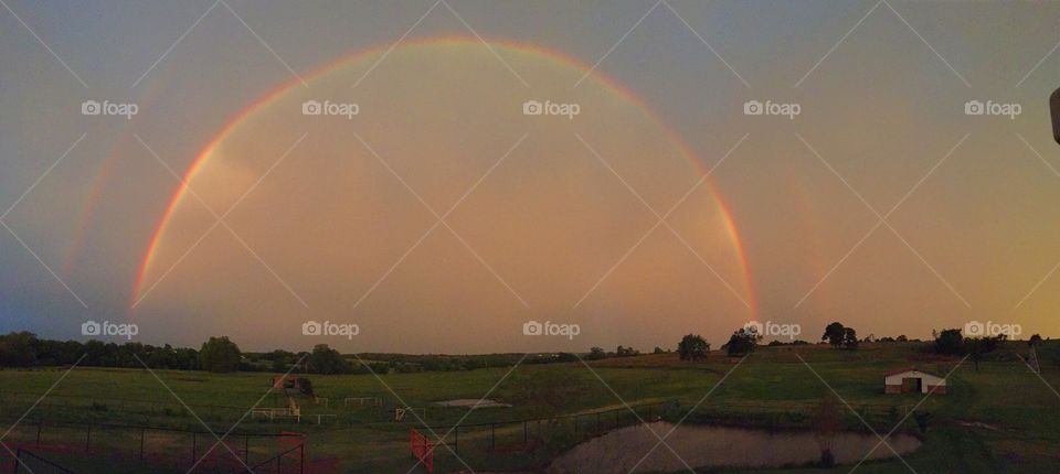 Double rainbow after tornado outbreak in Oklahoma
