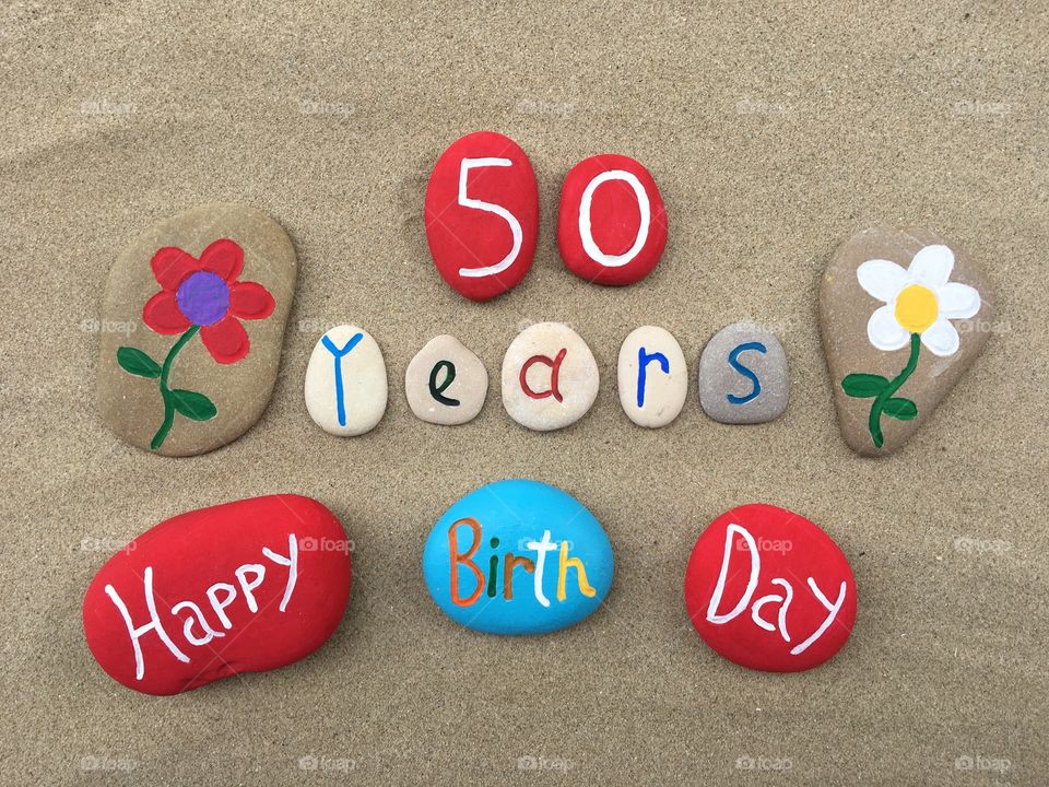 Happy 50 years anniversary on colored stones 
