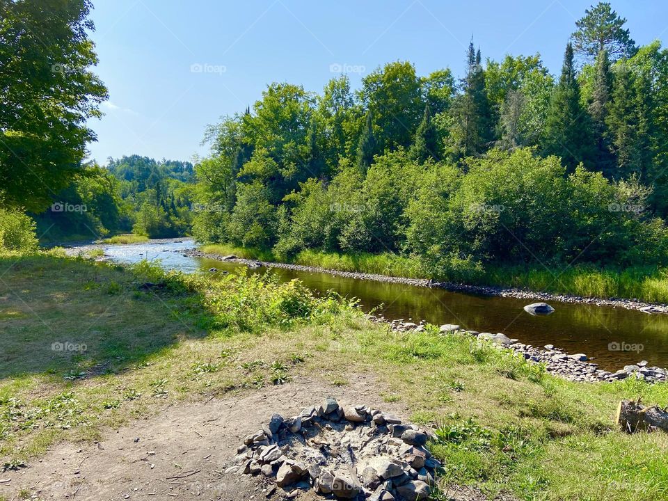Campsite on the Sturgeon River in Michigans Upper Peninsula 
