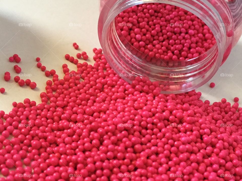 Spilled pink sprinkles 