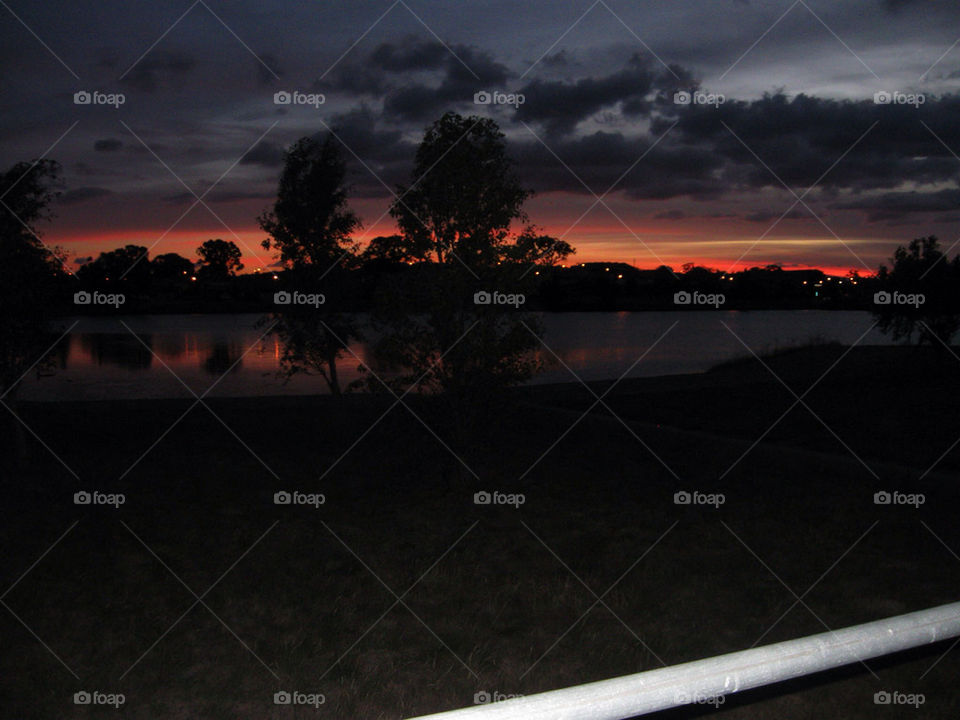 sky sunset clouds water by splicanka