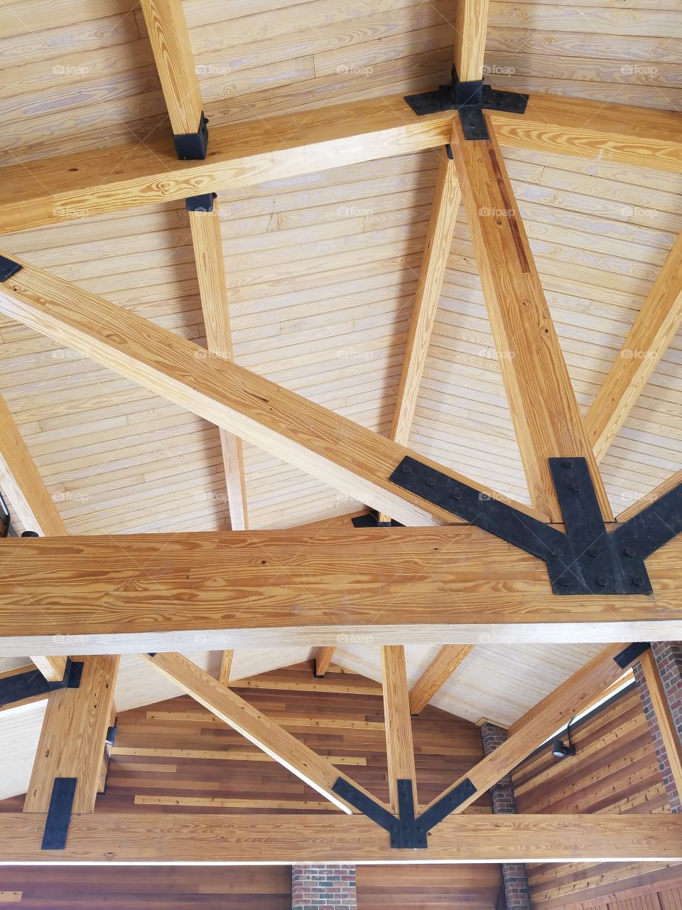 wooden beam architecture roof