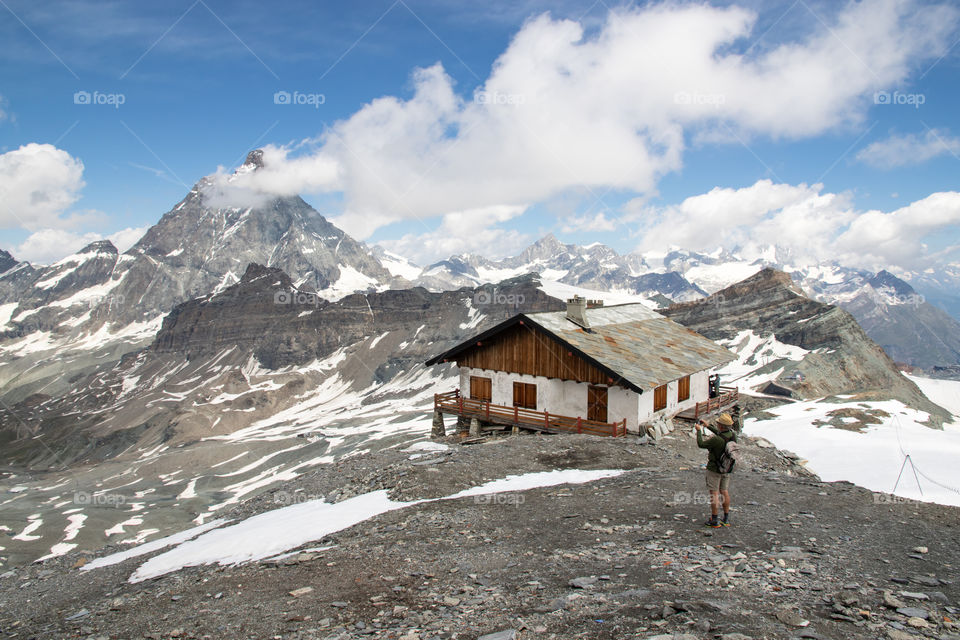 Beautiful view of Matterhorn from Plateau Rosa, Breuil-Cervinia Aosta Valley Italy, fantastik utsikt över Matterhorn, Cervinia Italien, Italia Cervino