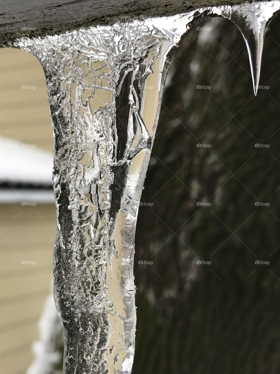 Closeup of an icicle