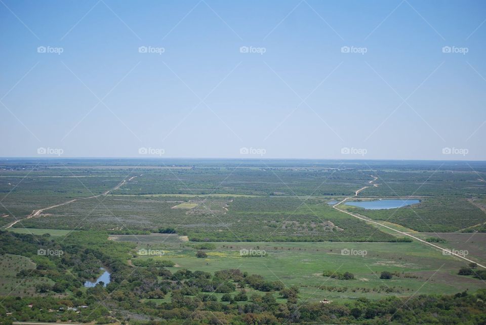 Ariel view of smalltown Texas.