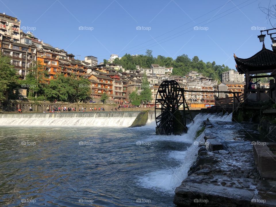 River and water wheel 