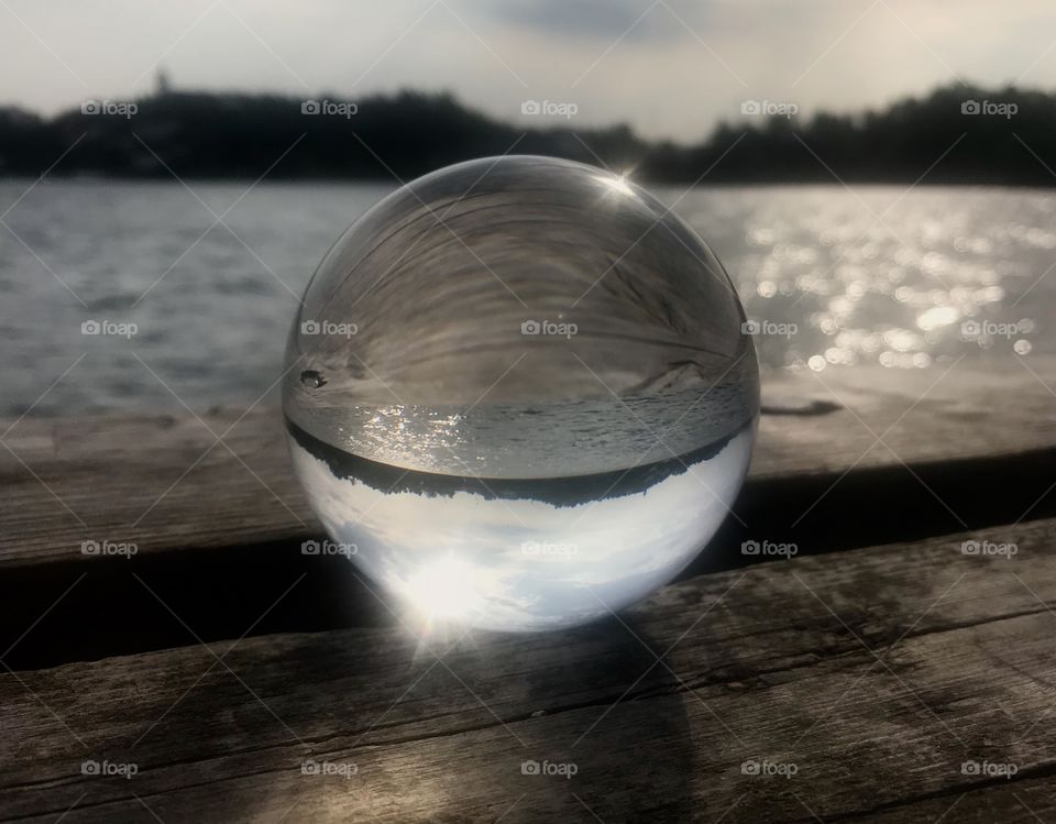 Lensball on a dock