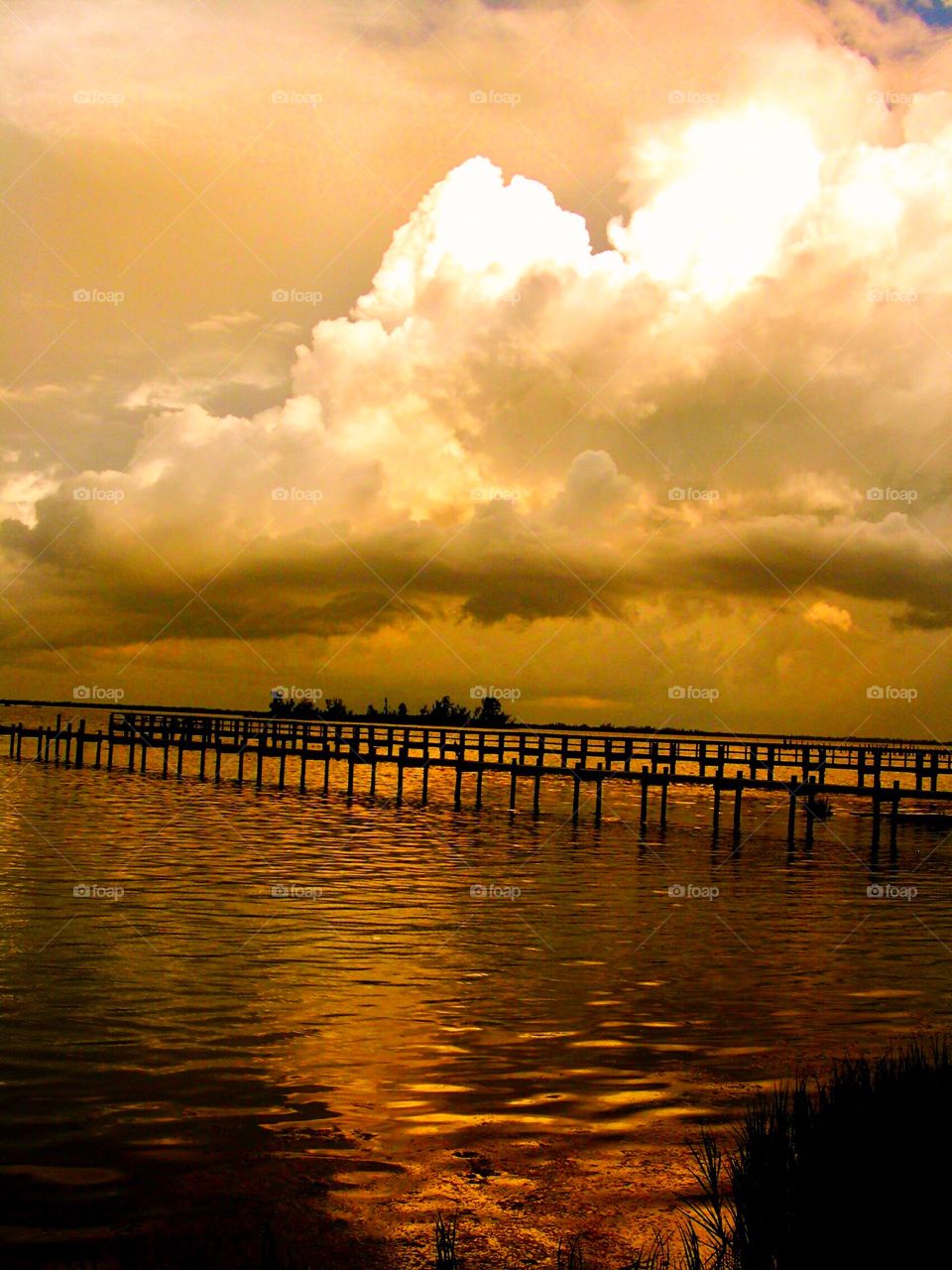 Beautiful sky on the river in Florida 