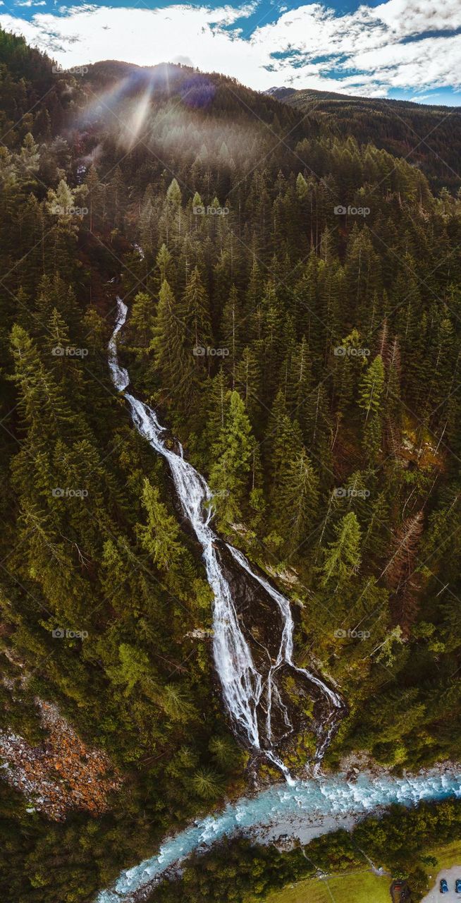 Forest in Kals. Birds eye view