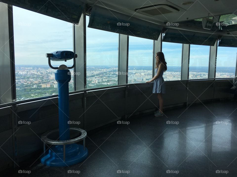 Girl on Moscow tower