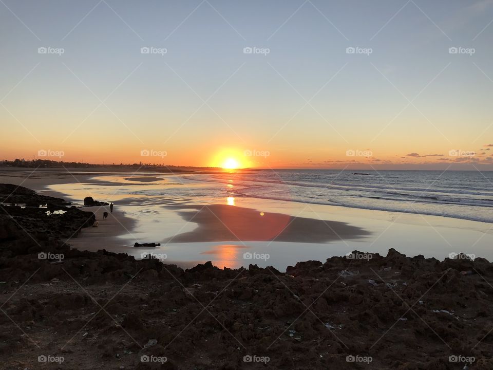 Sunset beach Morocco 