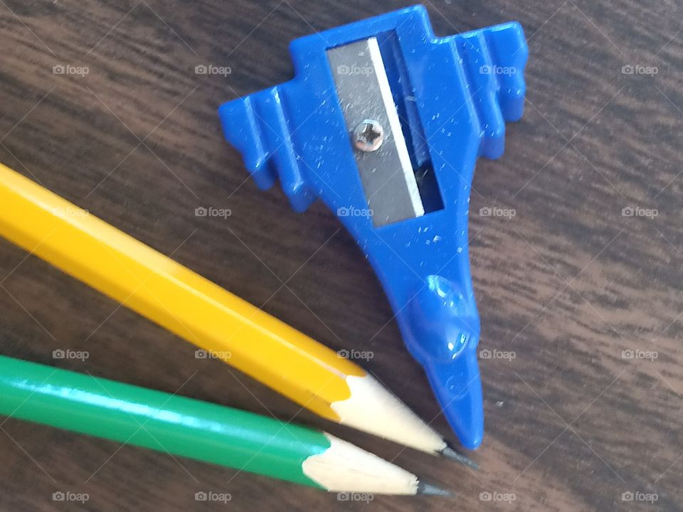 pencils and sharpener
