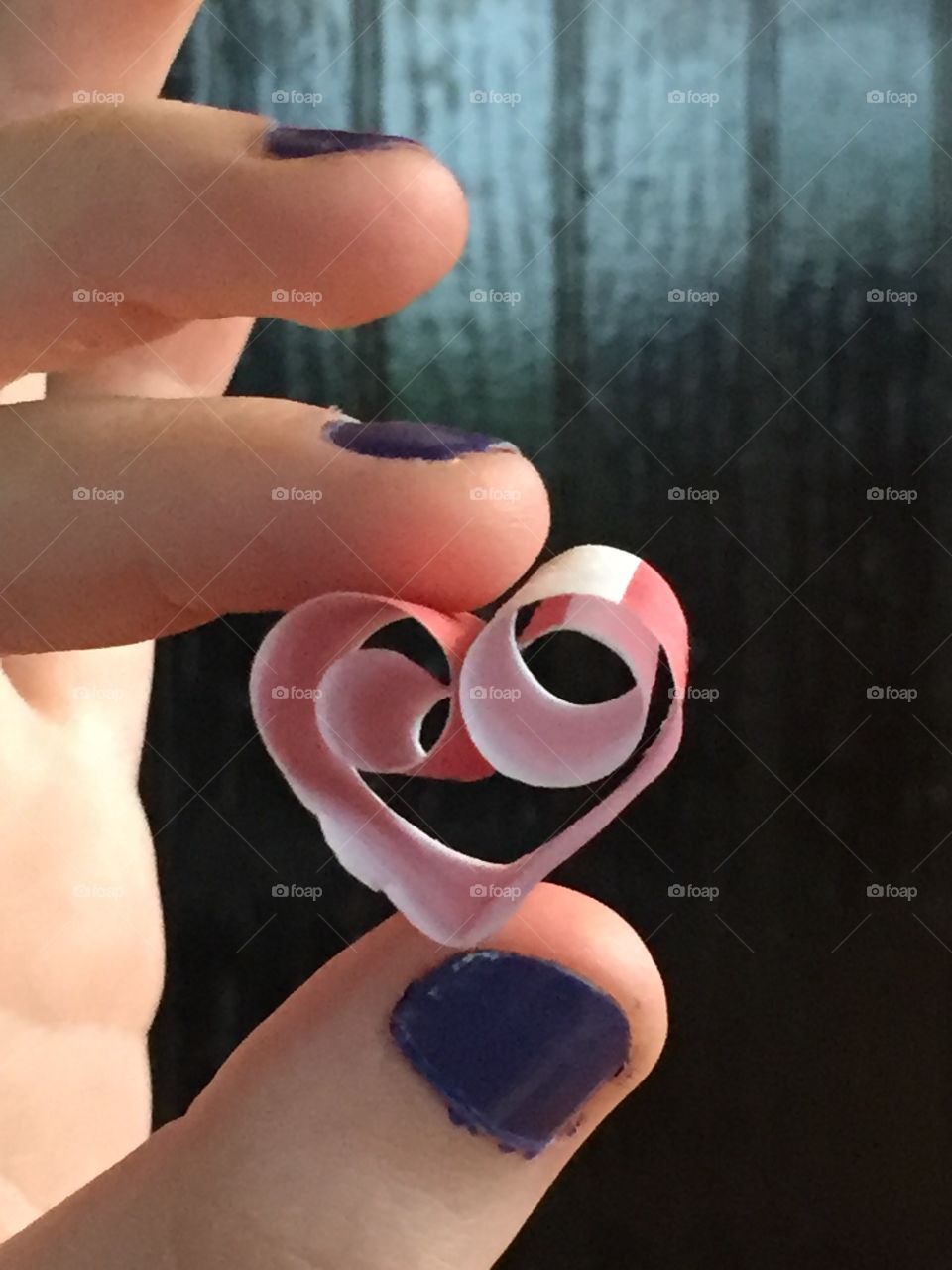 Quilled pink heart