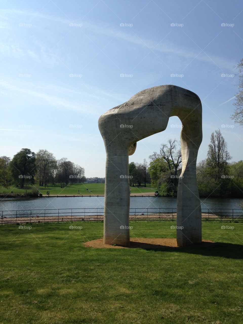 Moore view. View of Henry Moore monumental arch London 