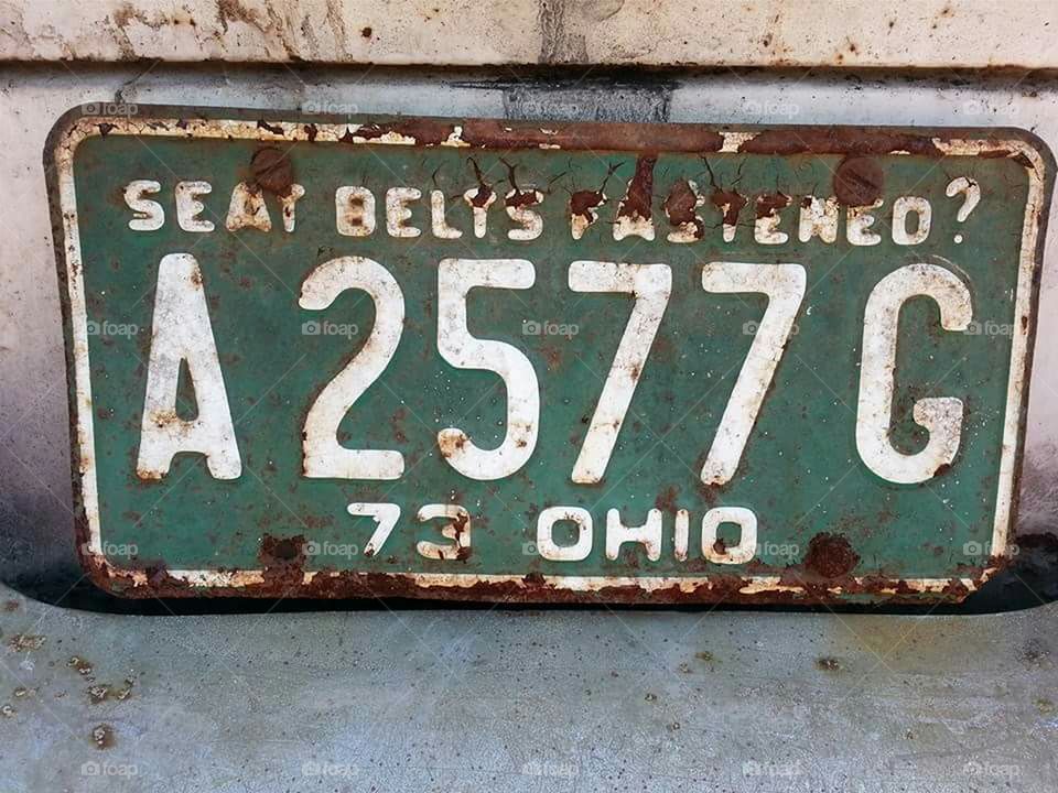 car vintage licence plate