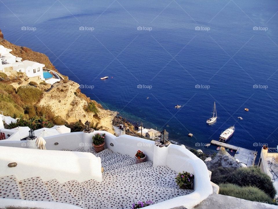 Santorini's sea and caldera view