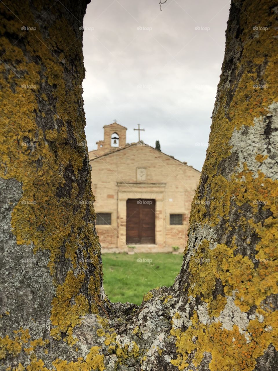 View over the Church of Santa Maria della Petrella of the XV century, located in the district with the same name