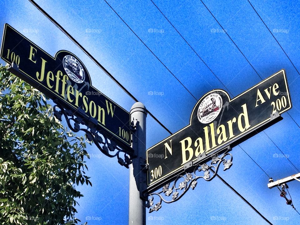 Where am I?. Downtown Street signs in a small town